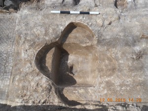Baptistery found during highway work near Abu Ghosh. Photo: Assaf Peretz, courtesy of the IAA.